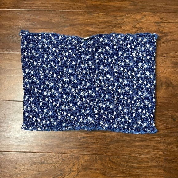 Aerie Smocked Floral Bandeau Top Size M - Picture 1 of 3